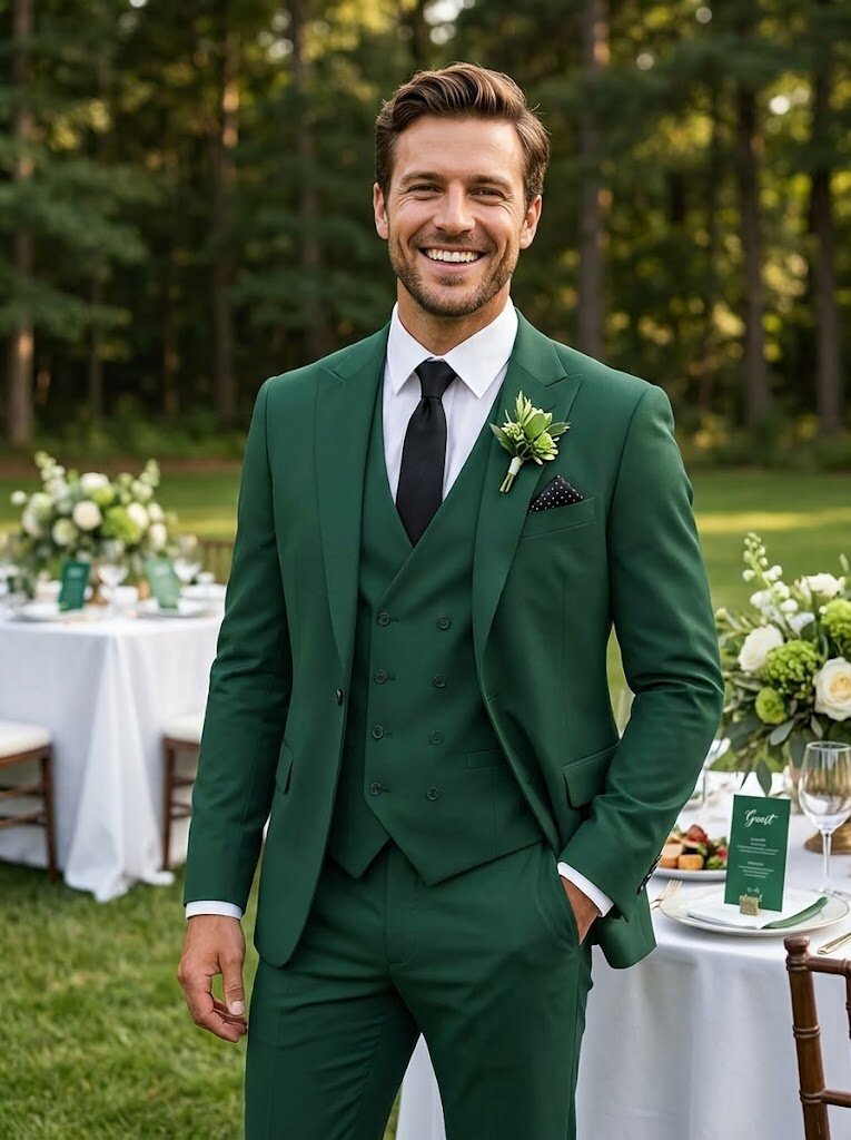 Men's Slim Fit 3 Piece Suit Wedding Casual Business