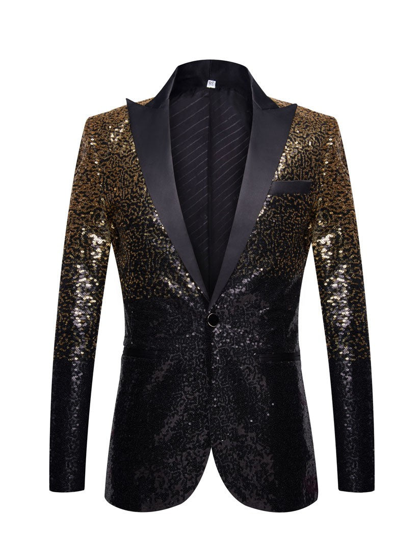 Men's Slim Fit Gradient Sequin Blazer