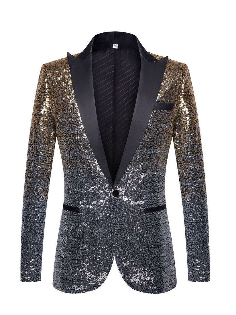 Men's Slim Fit Gradient Sequin Blazer