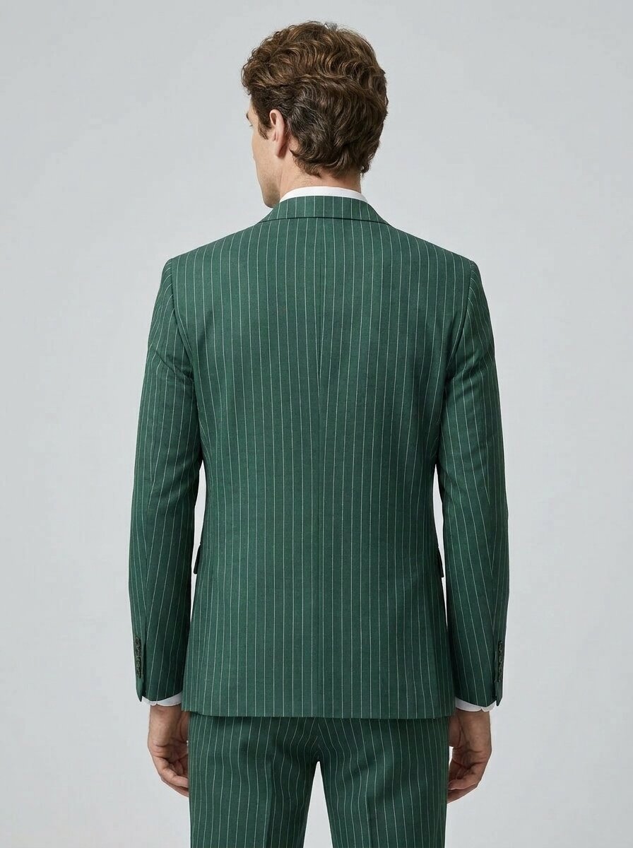 Men’s Pinstripe 3 Piece Suit Set – Classic Wedding, Groom & Office Suit