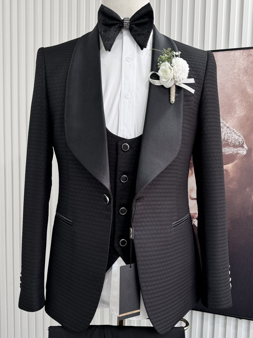 Men’s Shawl Lapel 3 Piece Tuxedo