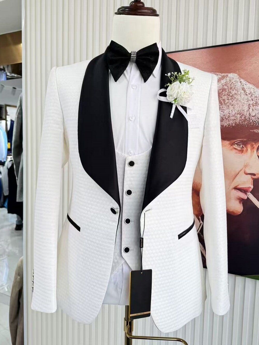 Men’s Shawl Lapel 3 Piece Tuxedo
