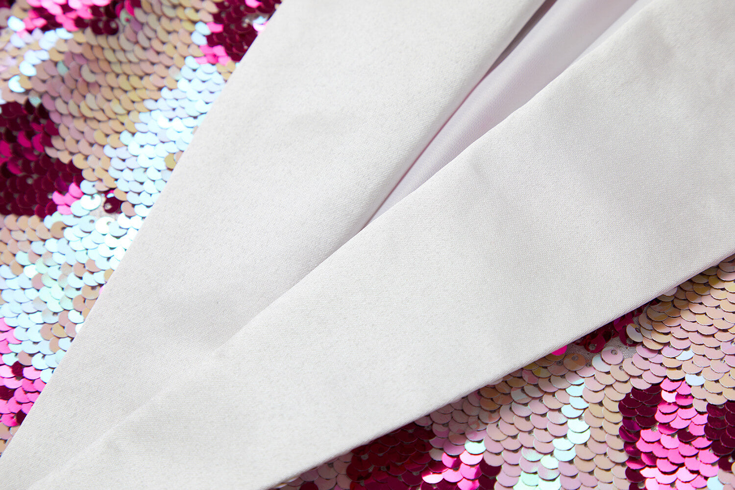 Men's White Pink Heart Sequin Blazer