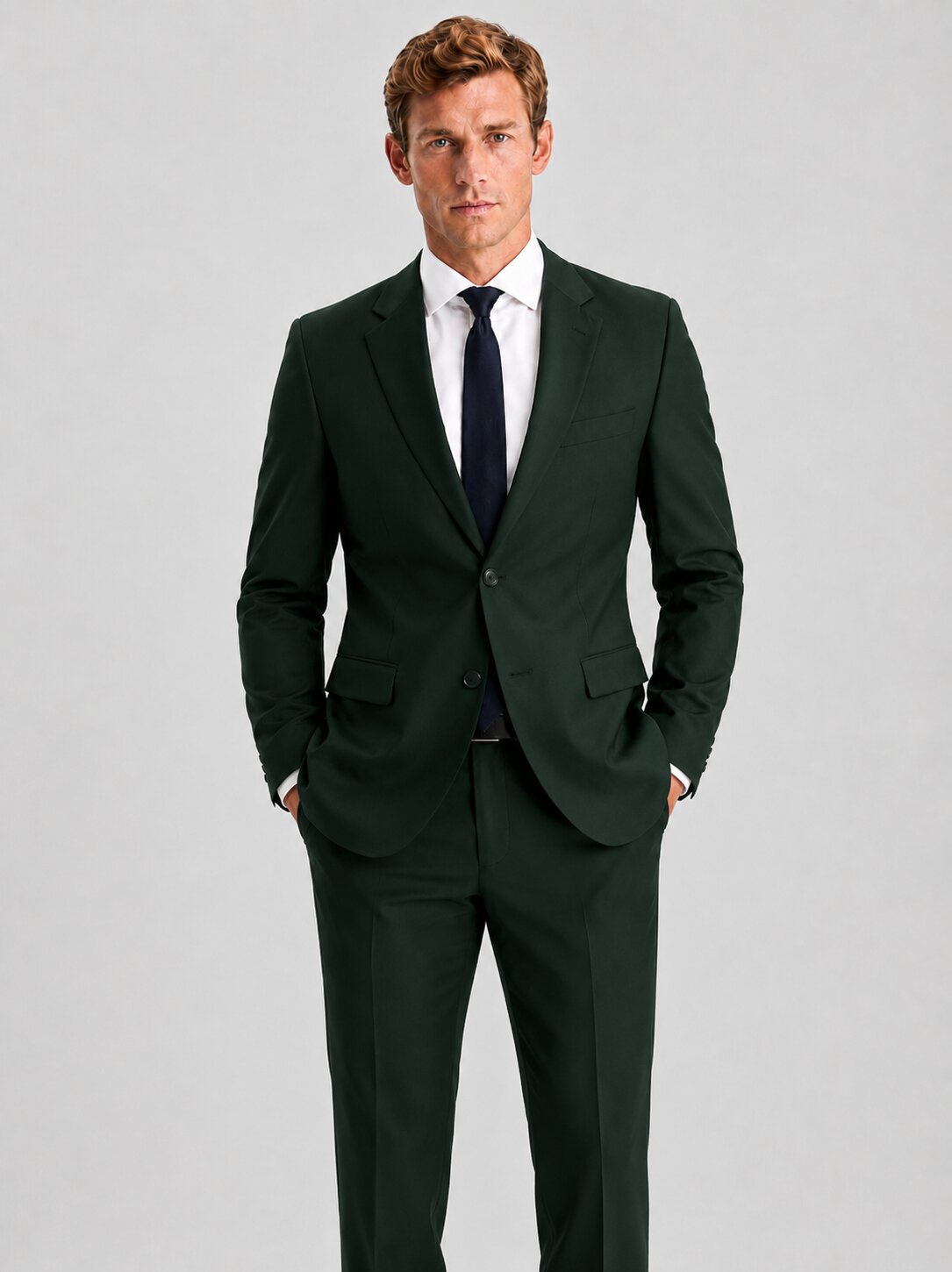 Men's Dark Green 2 Piece Suit