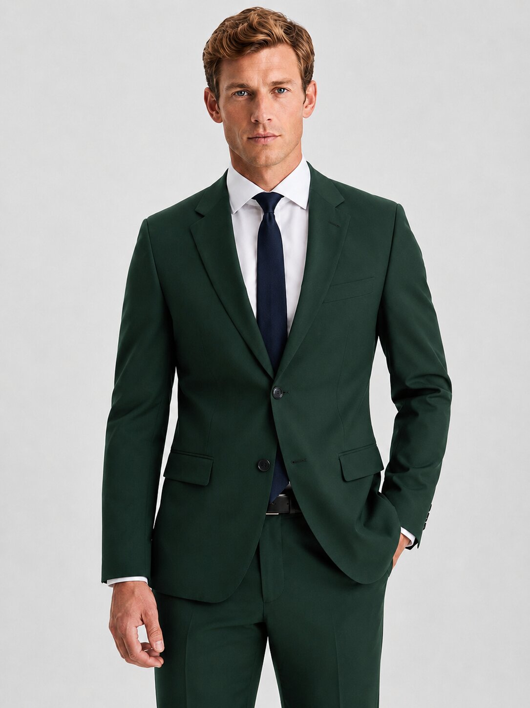 Men's Dark Green 2 Piece Suit