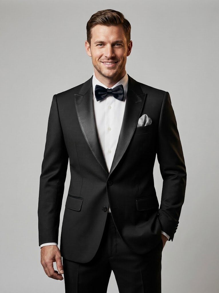 Men’s peak Lapel Tuxedo – Slim Fit Formal Wedding & Prom Dinner Suit