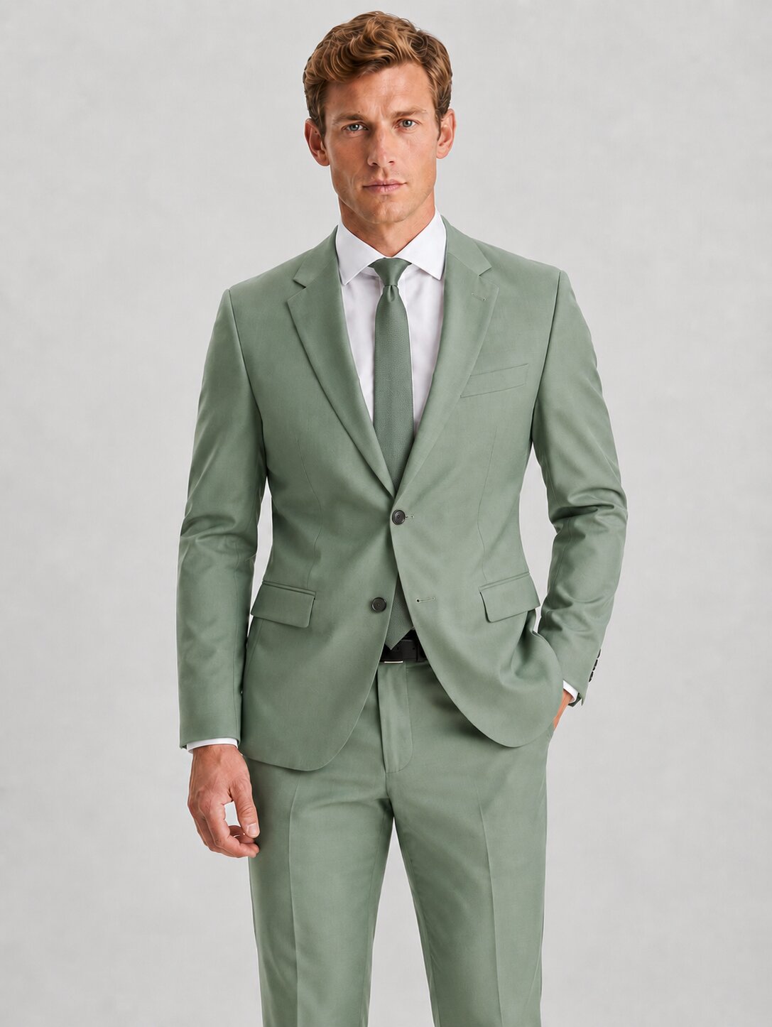 Men's Sage Green 2 Piece Suit