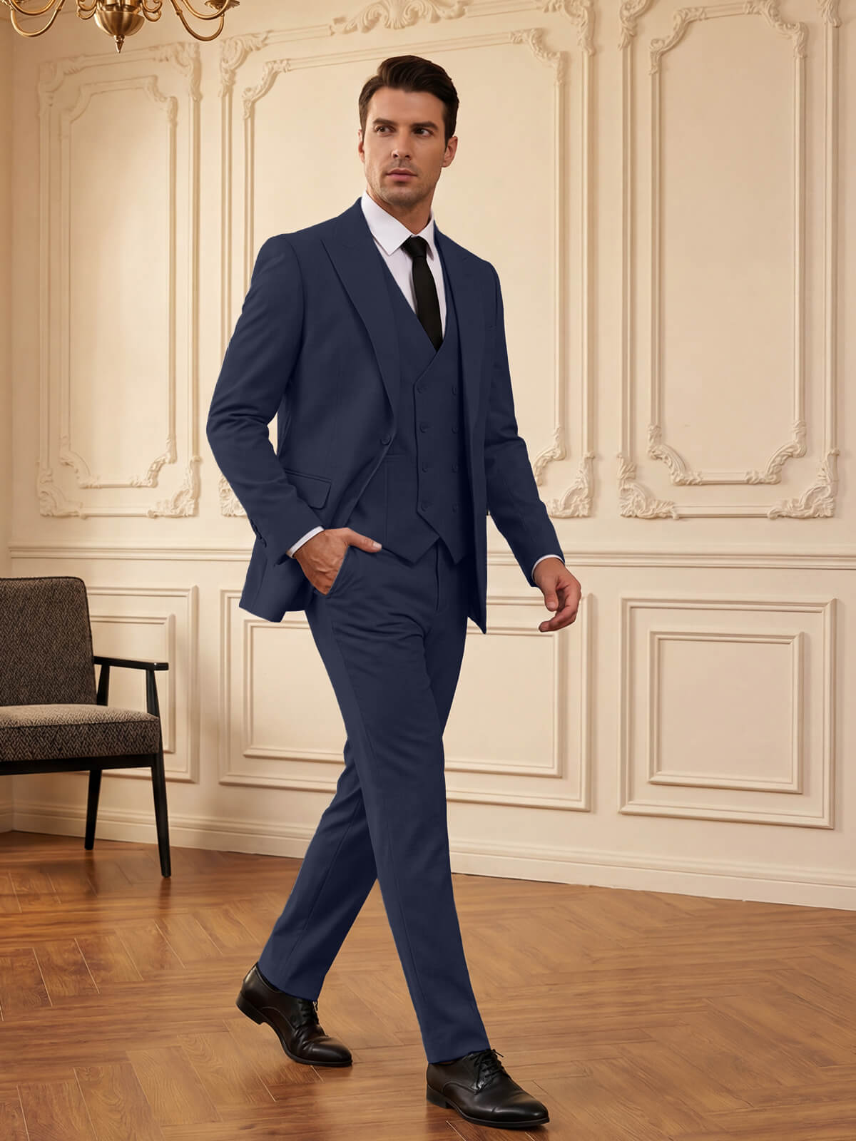 Men's Classic Business Suit 3-Piece Slim Fit
