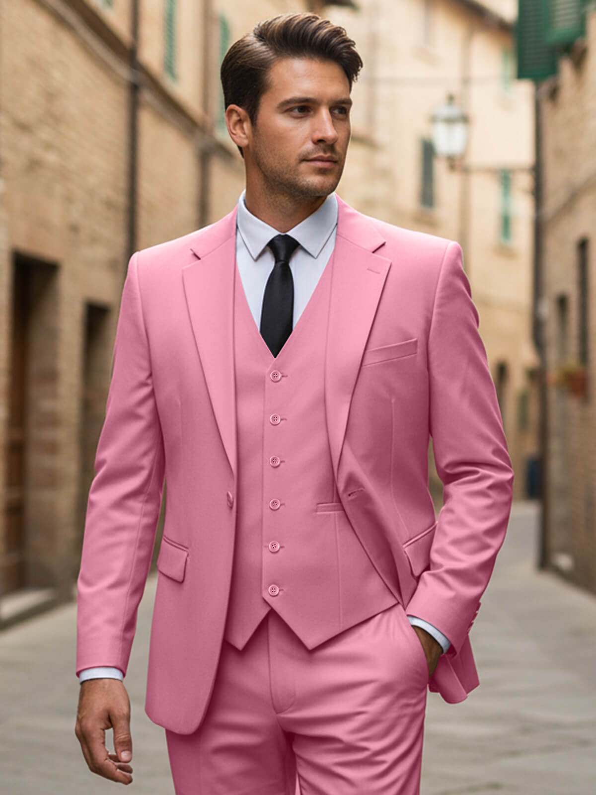 Men's Pink 3 Piece Suit Slim Fit