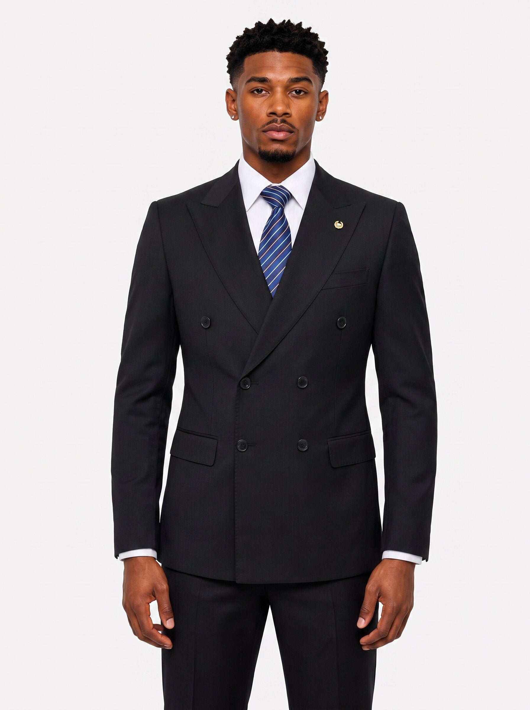 Men's Pinstripe Double Breasted Formal Suit