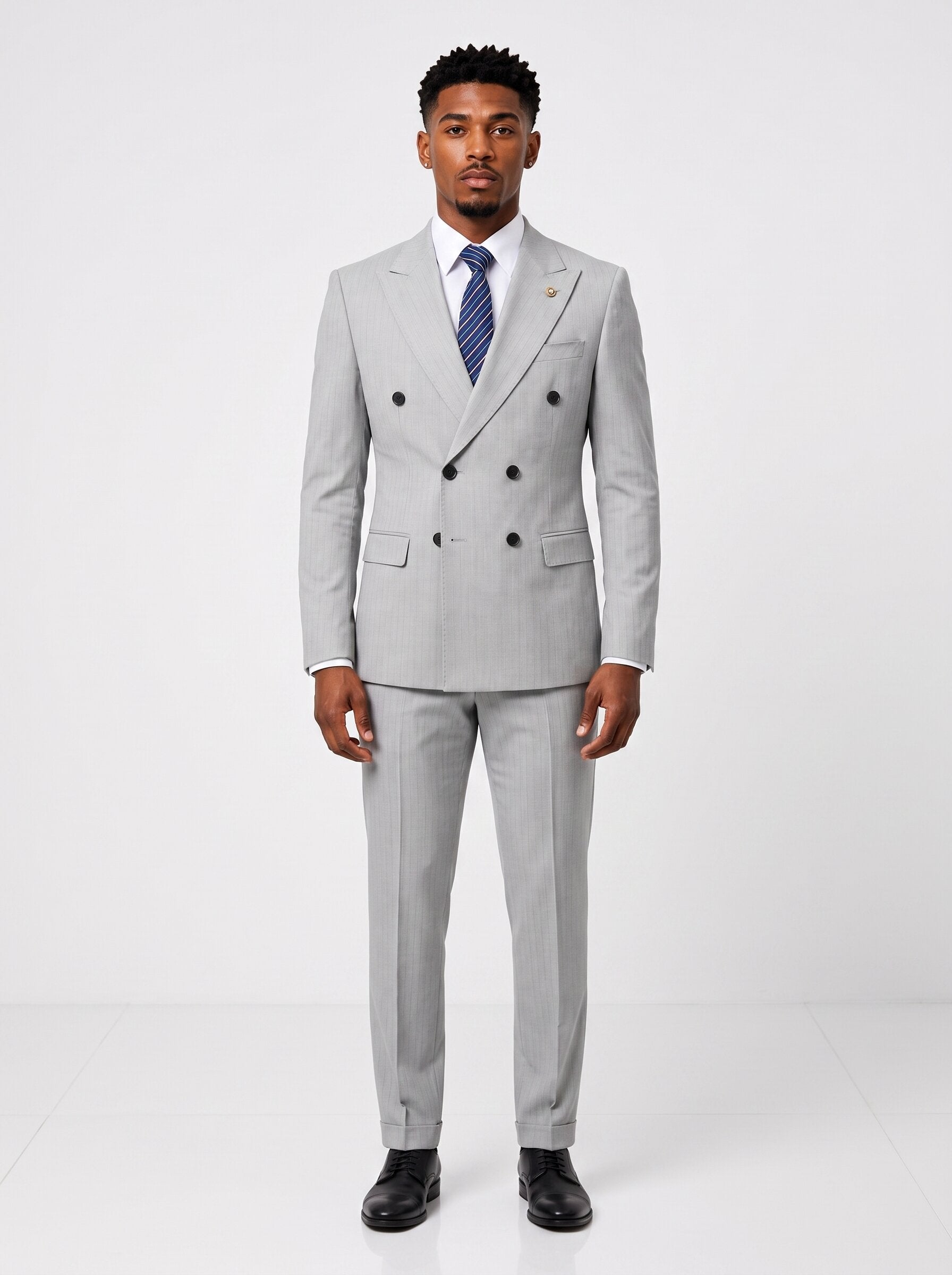 Men's Pinstripe Double Breasted Suit Slim Fit