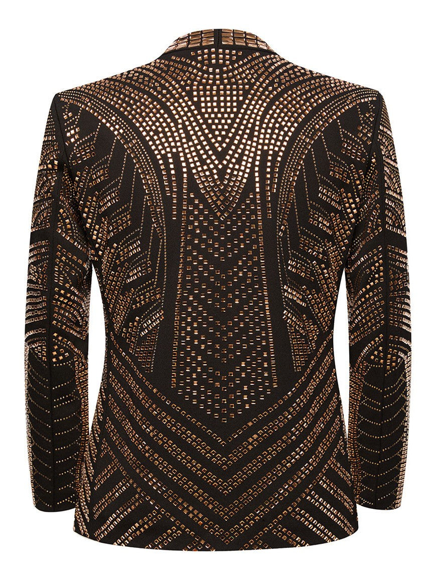 Men's Rhinestone Western Blazer Jacket for Dinner, Stage Performances & Parties