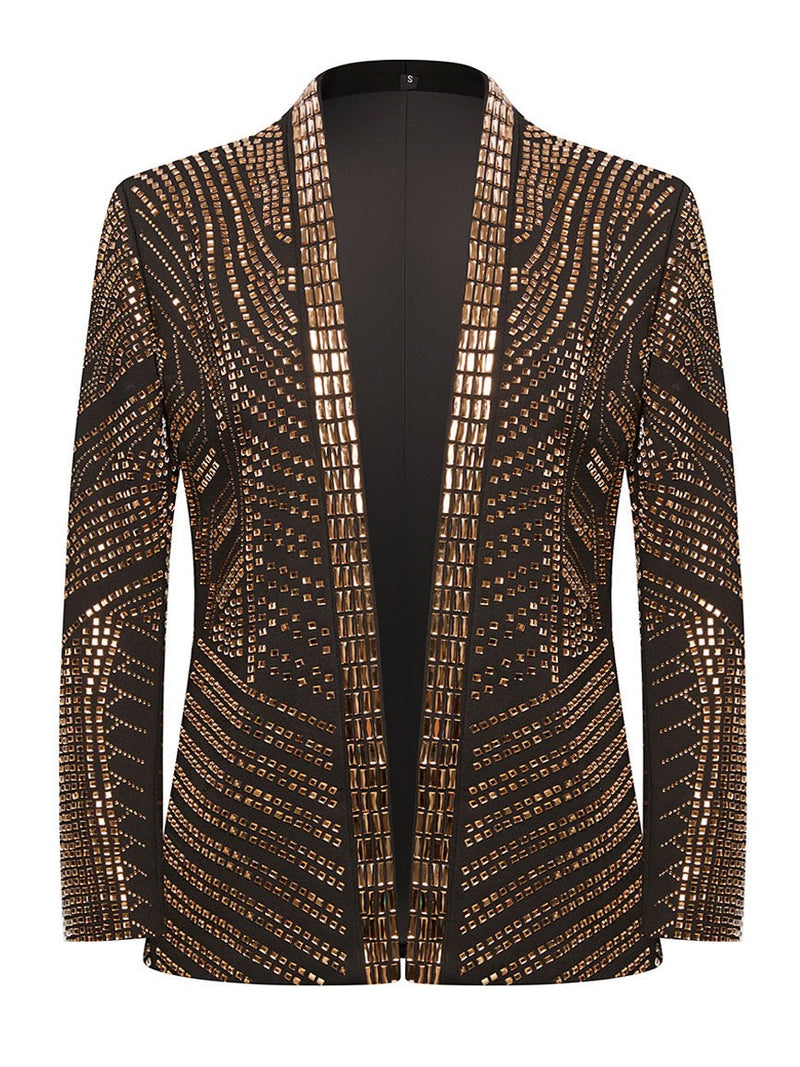 Men's Rhinestone Western Blazer Jacket for Dinner, Stage Performances & Parties