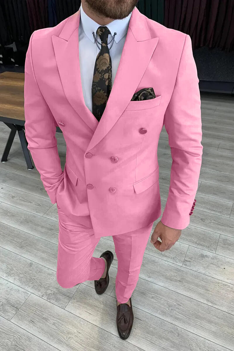 Men's Business Suit Double Breasted 2 Piece Regular Fit