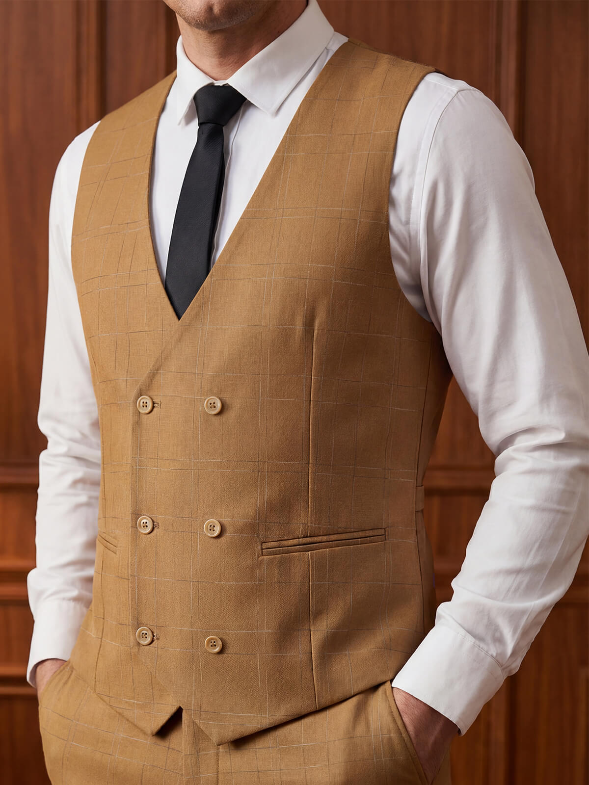 Slim Fit 3 Piece Check Men's Suit