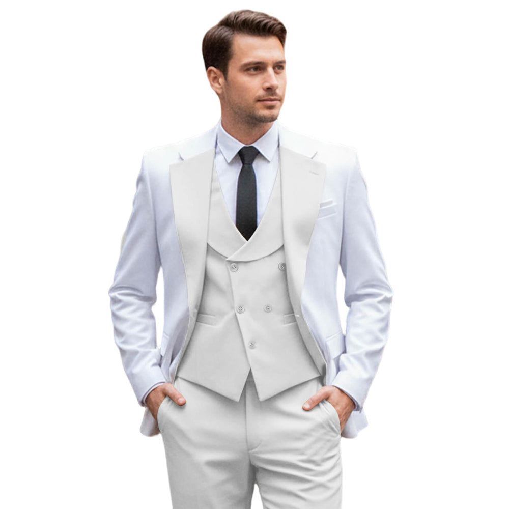 Men's Contrast  Slim Fit Suits 3-Piece
