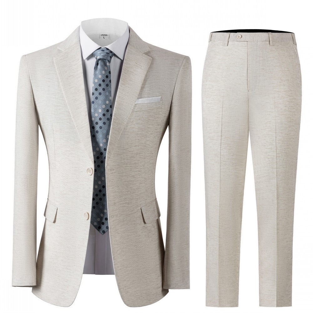 Men's Modern Linen Suit Set - Groom & Groomsmen Suits