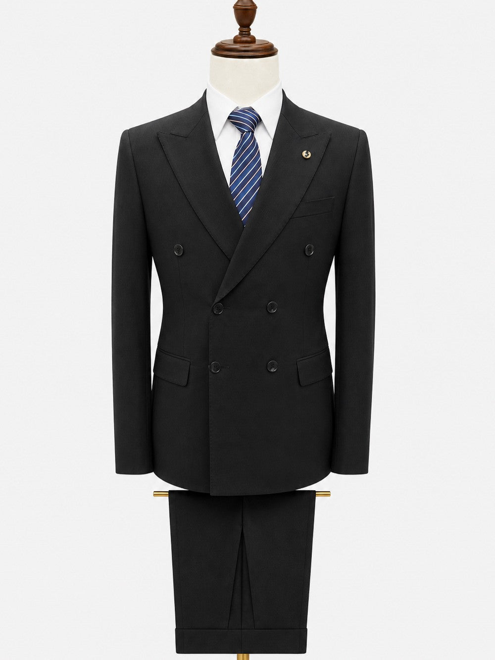 Men's Pinstripe Double Breasted Formal Suit