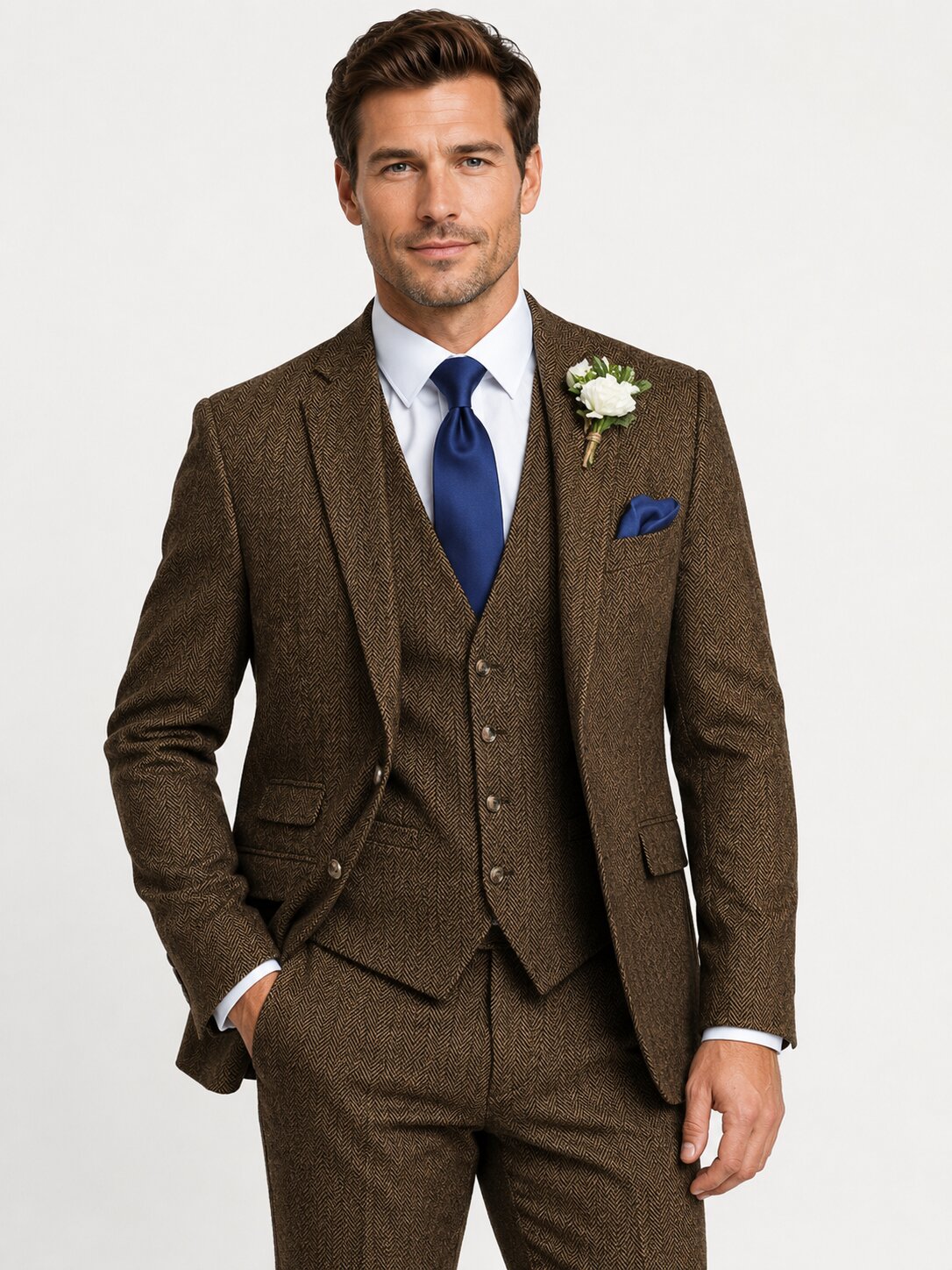 Men's Tweed Herringbone Vintage Suit