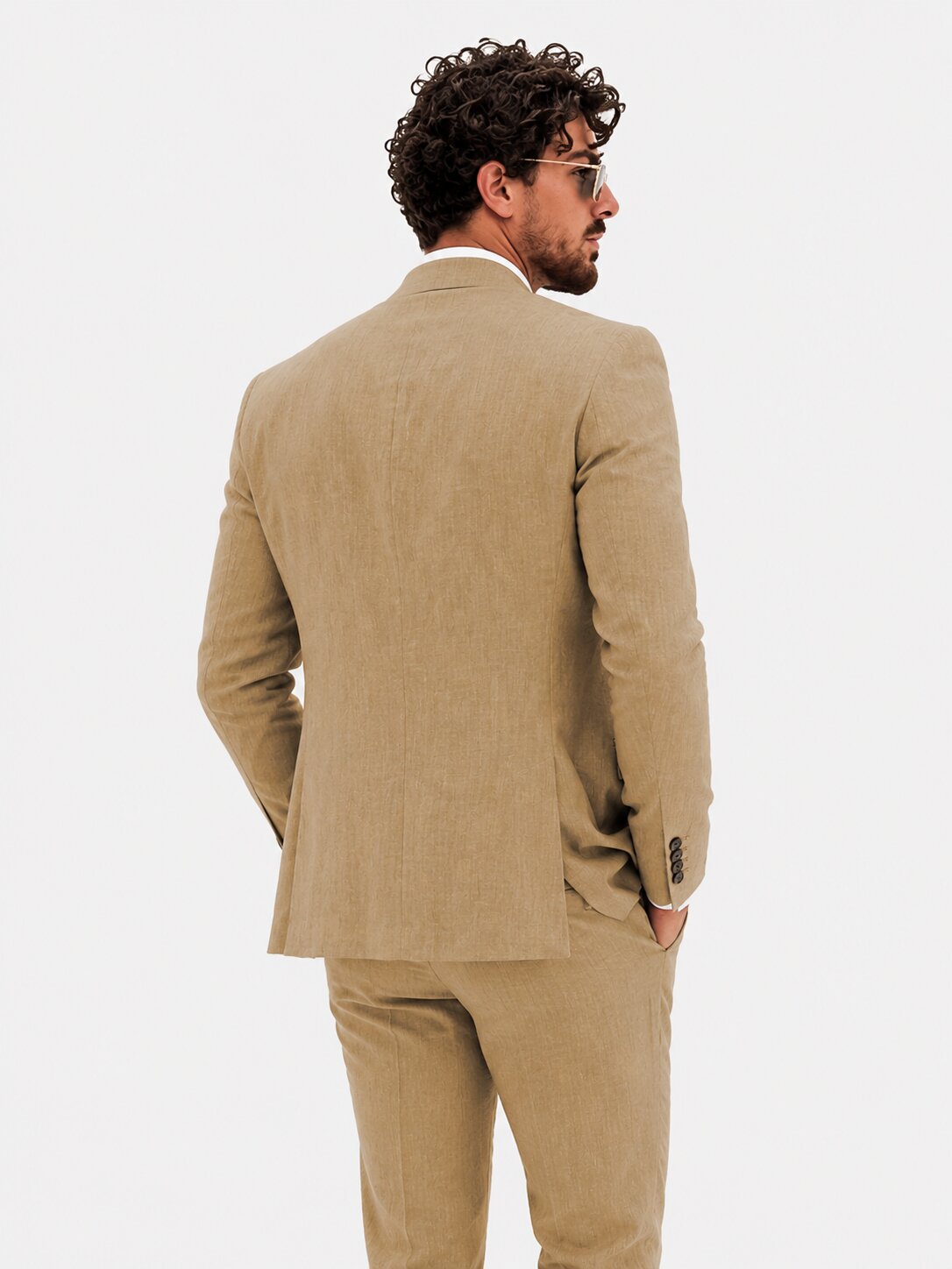 Men’s Linen Summer Wedding Suit One Button