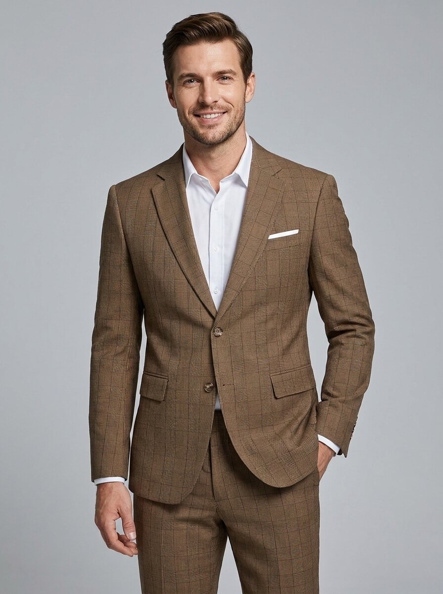 Men's 2 Piece Glen Plaid Suit