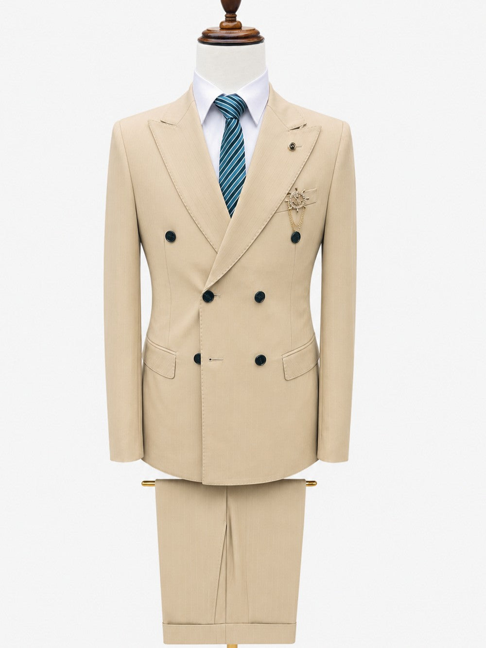 Men's Pinstripe Double Breasted Suit Slim Fit