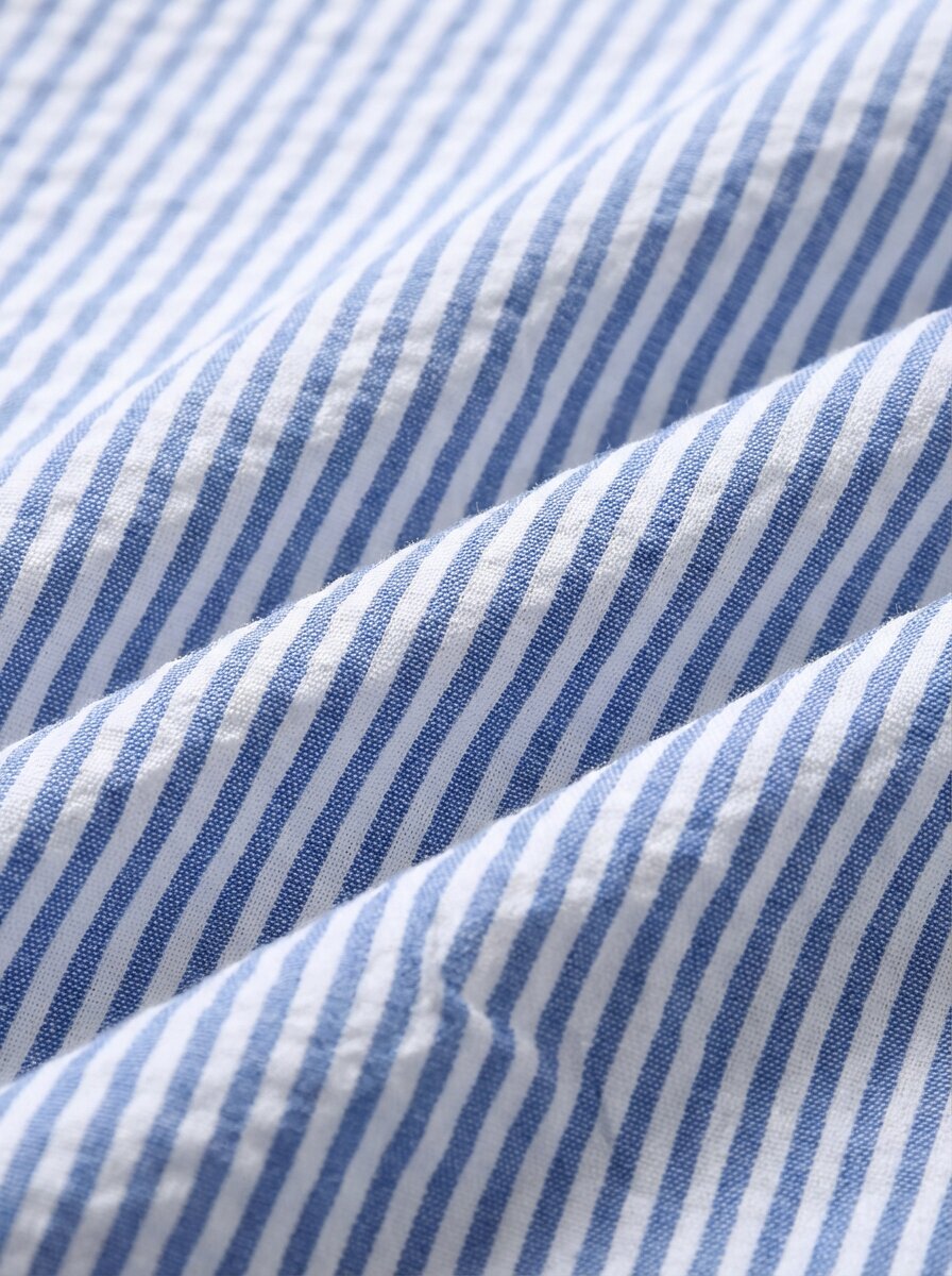 Light Blue Seersucker Nehru Suit