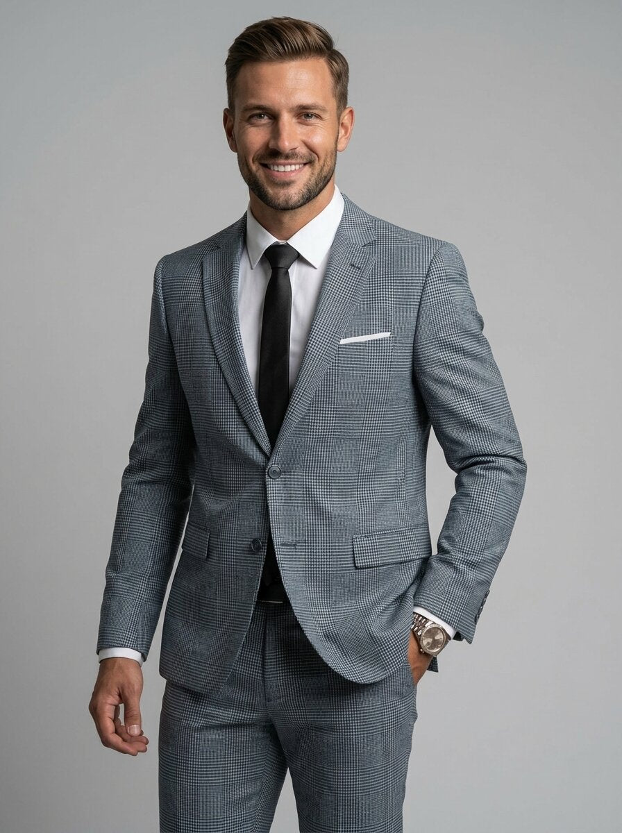 Men's 2 Piece Glen Plaid Suit