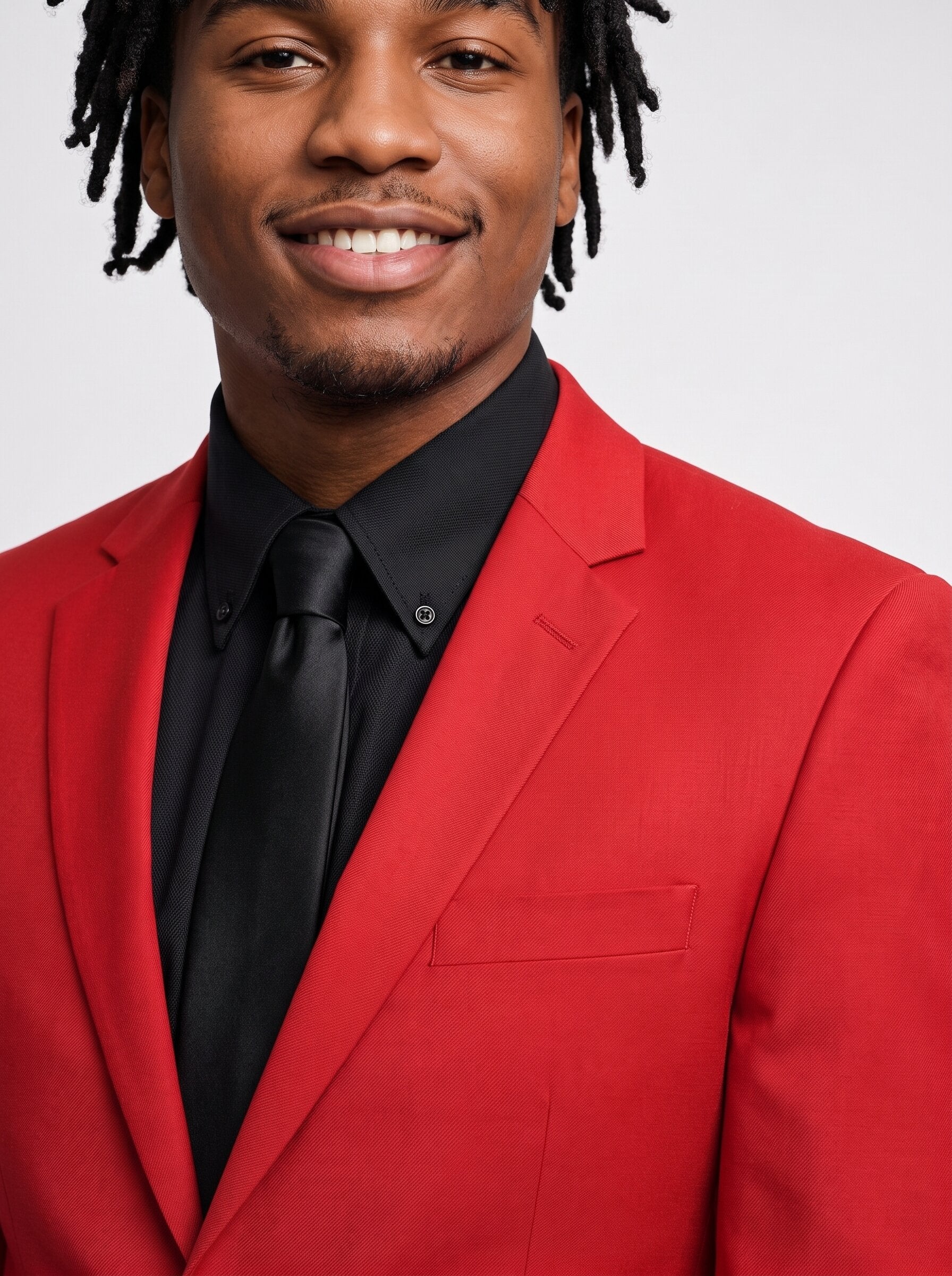 Red Slim Fit 2-Piece Prom Suit Jacket Trousers