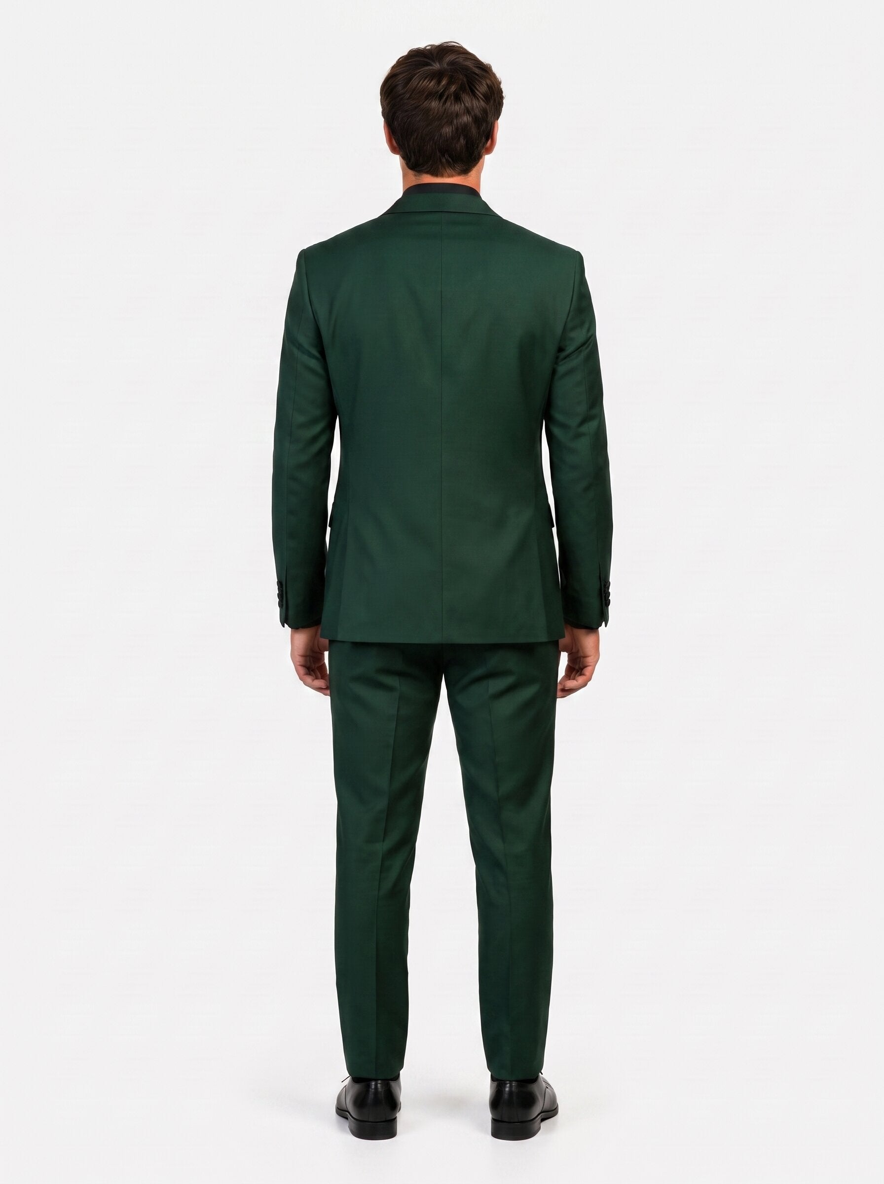 Green Black Peak Lapel Slim Fit 2 Piece Suit