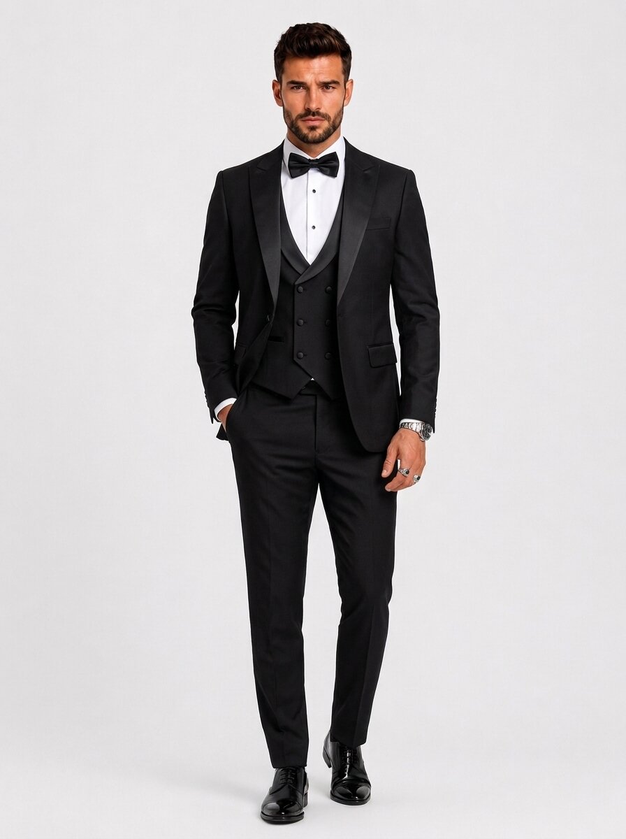 Black Wedding 3 Piece Tuxedo