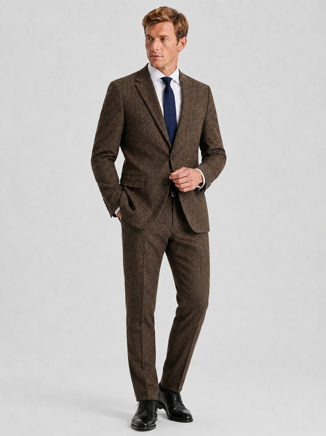 Men's Brown Tweed 2 Piece Suit