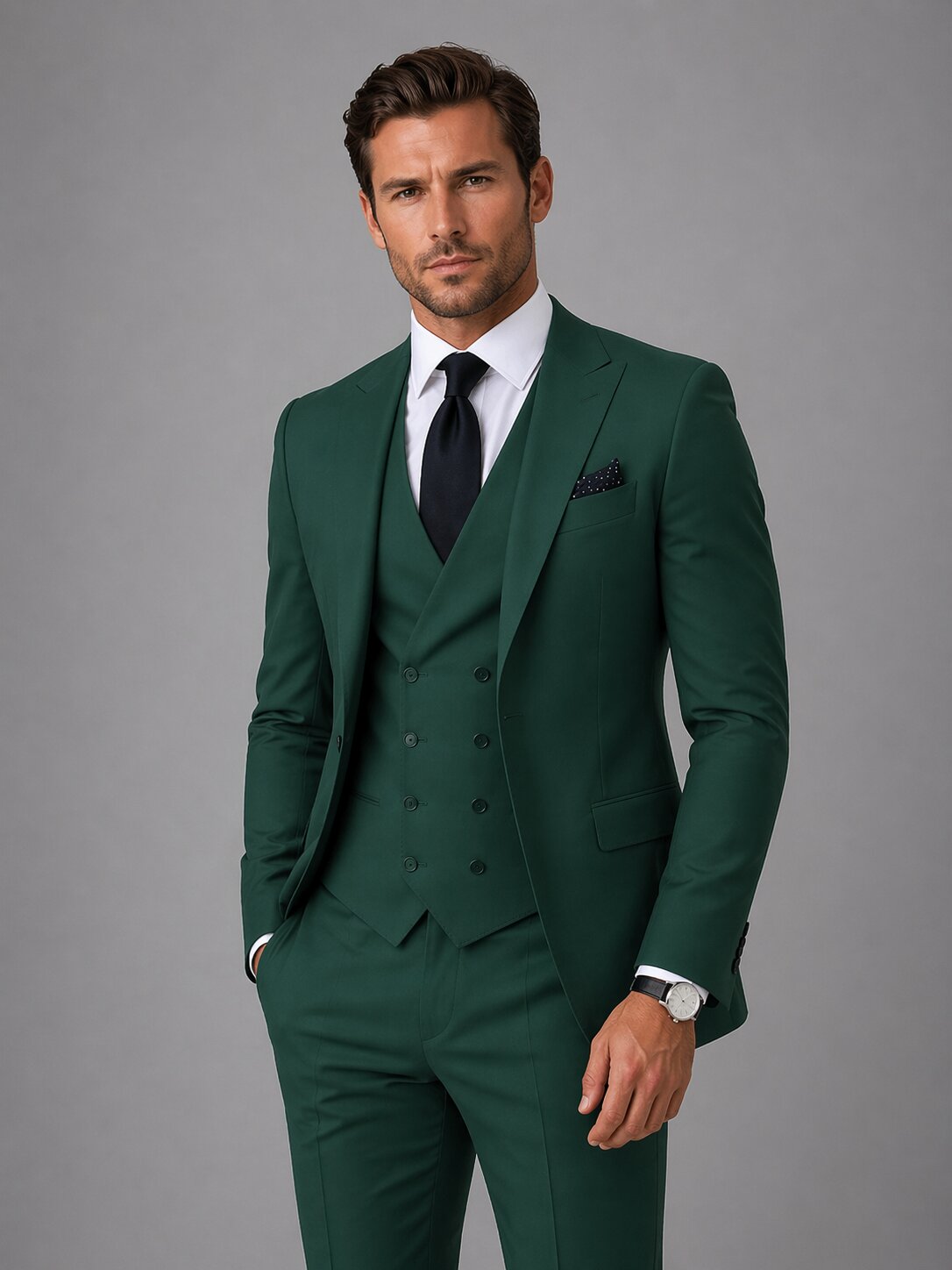 Men's Slim Fit 3 Piece Suit Wedding Casual Business
