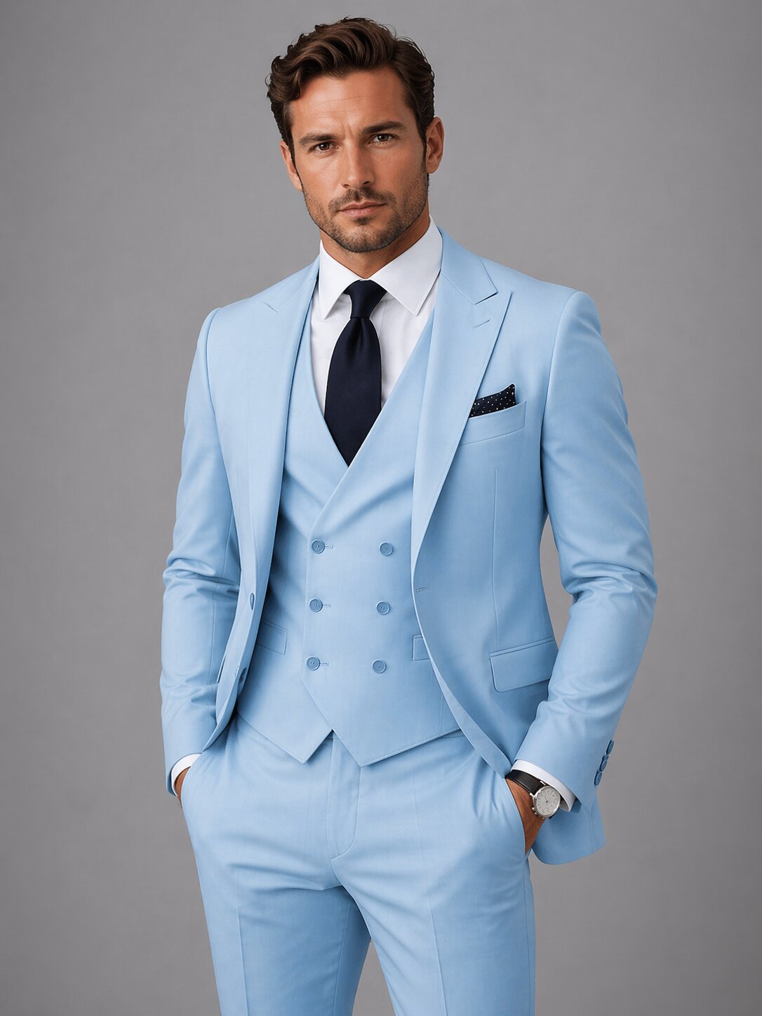 Men's Classic Business Suit 3-Piece Slim Fit