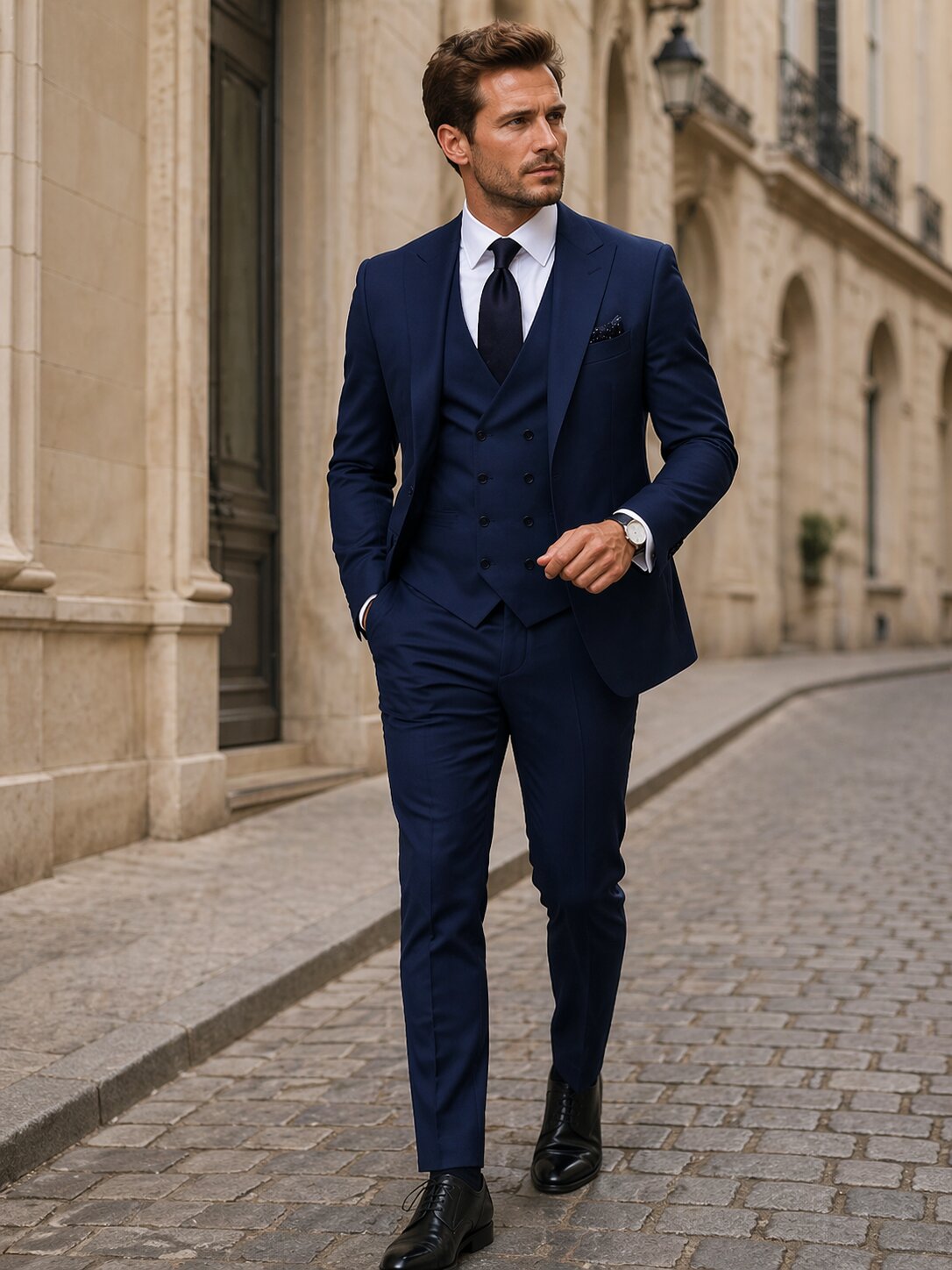 Men's Classic Business Suit 3-Piece Slim Fit