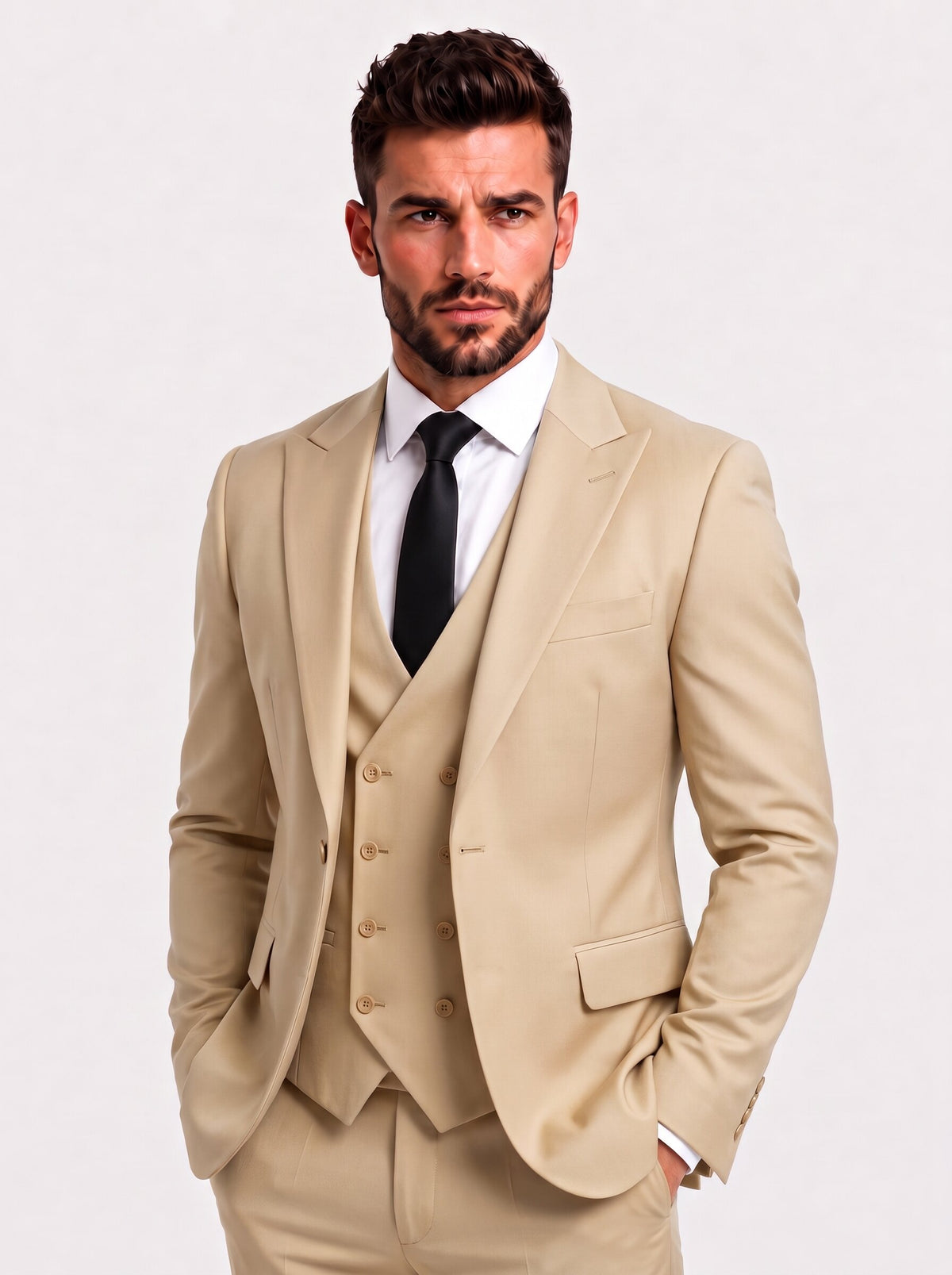 Men's Classic Business Suit 3-Piece Slim Fit