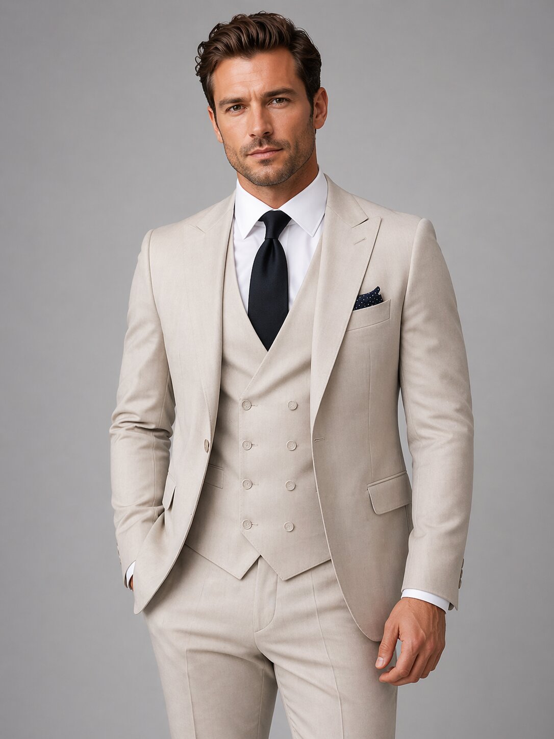Men's Classic Business Suit 3-Piece Slim Fit