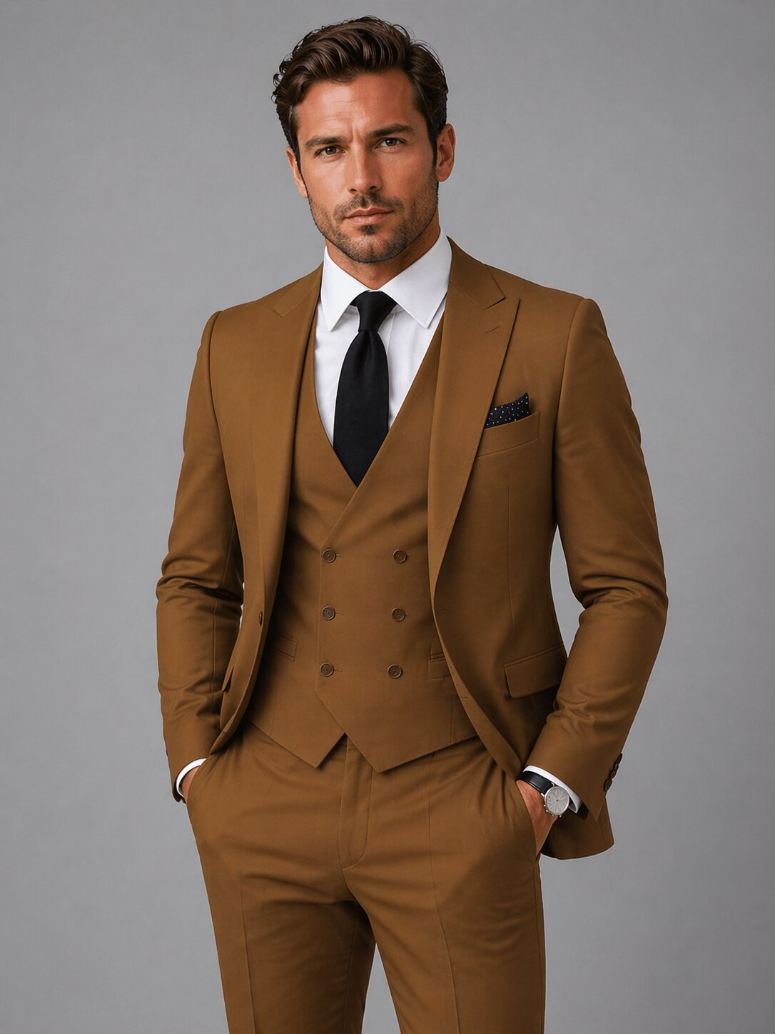 Men's Classic Business Suit 3-Piece Slim Fit