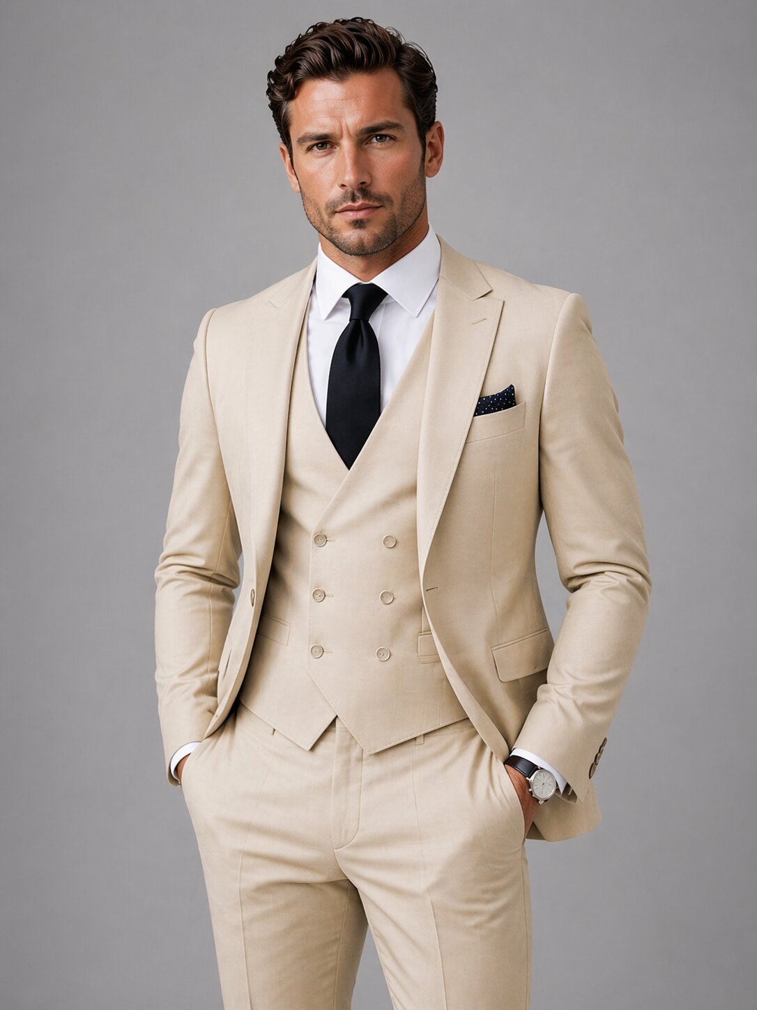 Men's Classic Business Suit 3-Piece Slim Fit