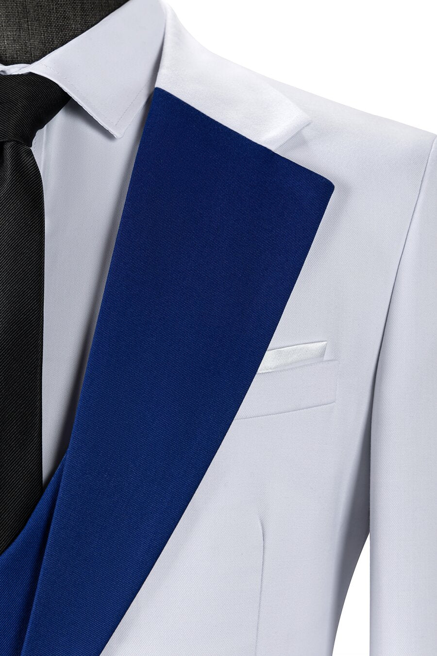 Men’s Slim Fit 3-Piece Suit Contrast Lapel Wedding Tuxedo