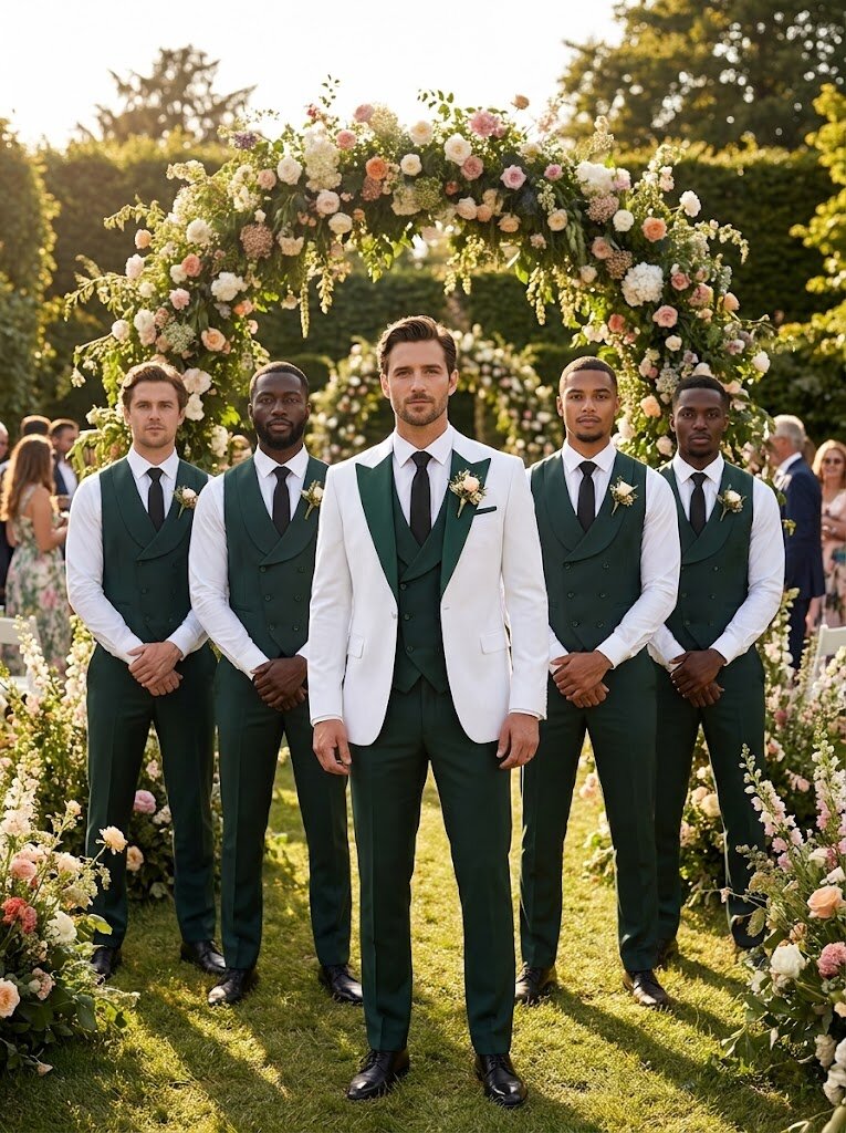 Men’s Modern Slim Fit 3-Piece Suit Groom Wedding Suit