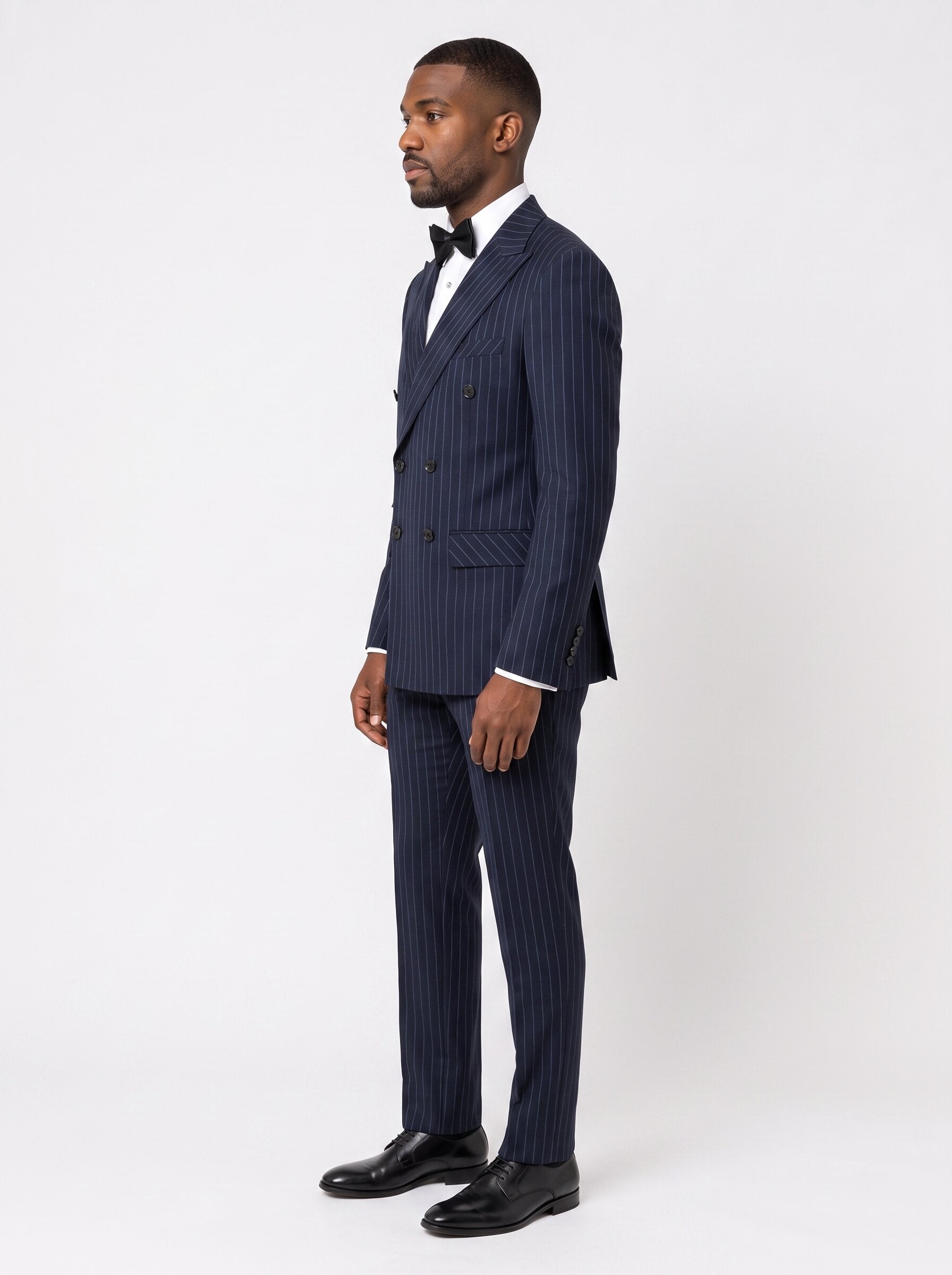 Men’s Double-Breasted Pinstripe 2 Piece Suit