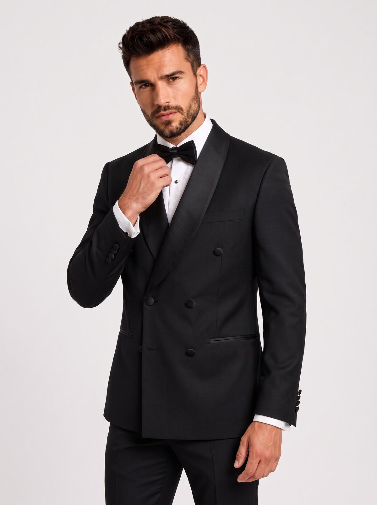 Mens Double-Breasted Slim Fit 2-Piece Tuxedo