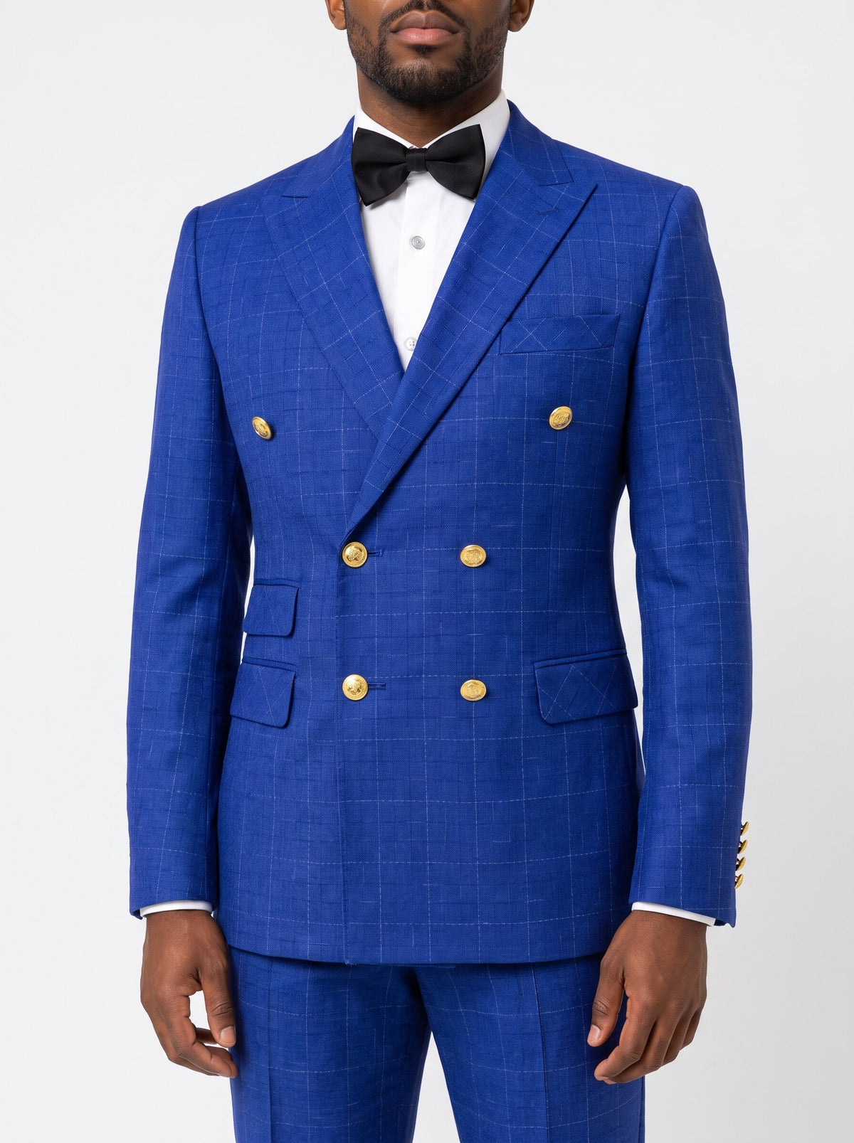 Men’s Double-Breasted Windowpane Suit