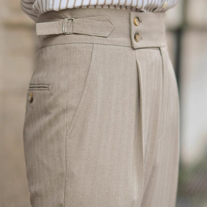 Men’s Fall Winter High-Waisted Tailored Dress Pants