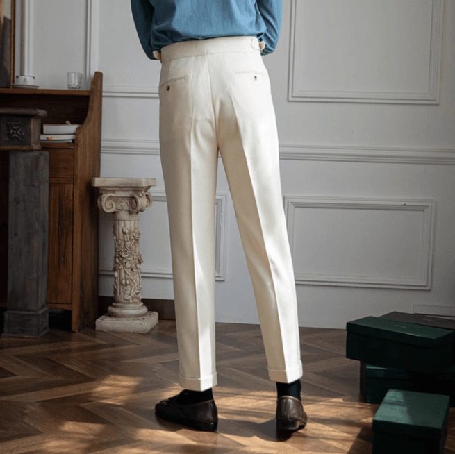 Men’s Neapolitan High-Waisted Straight-Leg Dress Pants