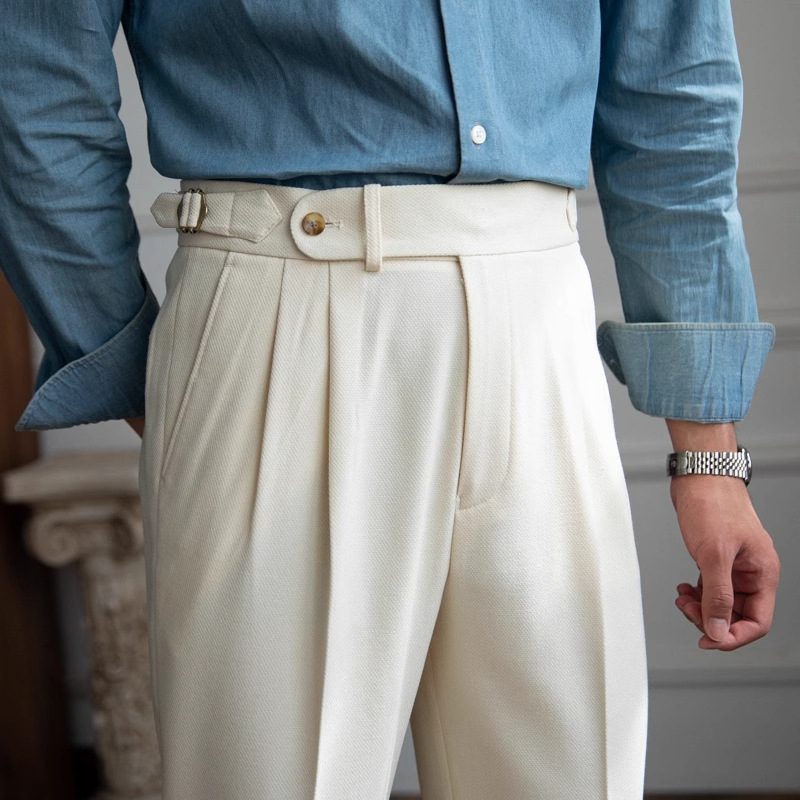 Men’s Neapolitan High-Waisted Straight-Leg Dress Pants
