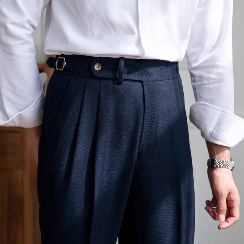 Men’s Neapolitan High-Waisted Straight-Leg Dress Pants