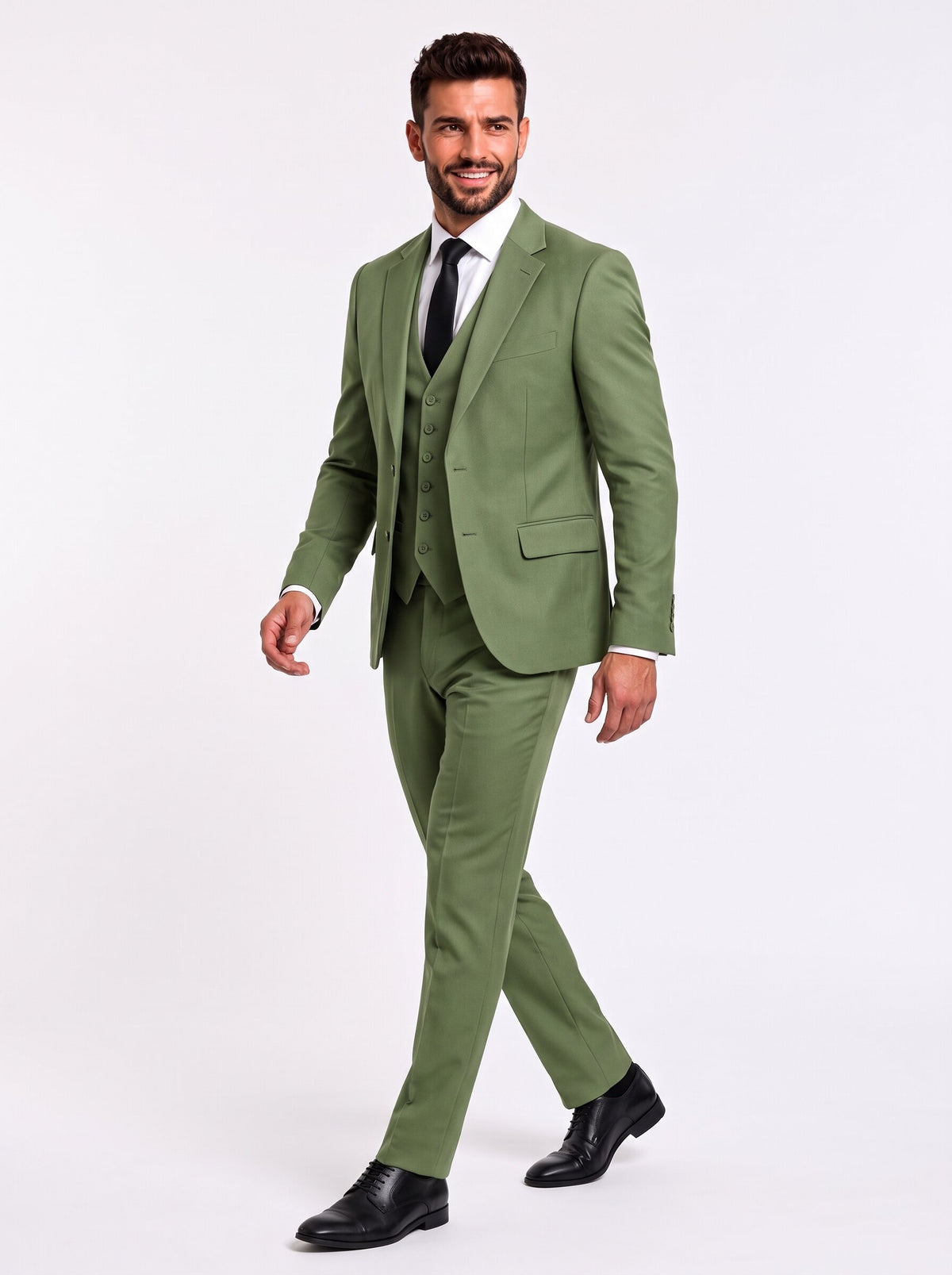 Men's Olive Green 3 Piece Suit