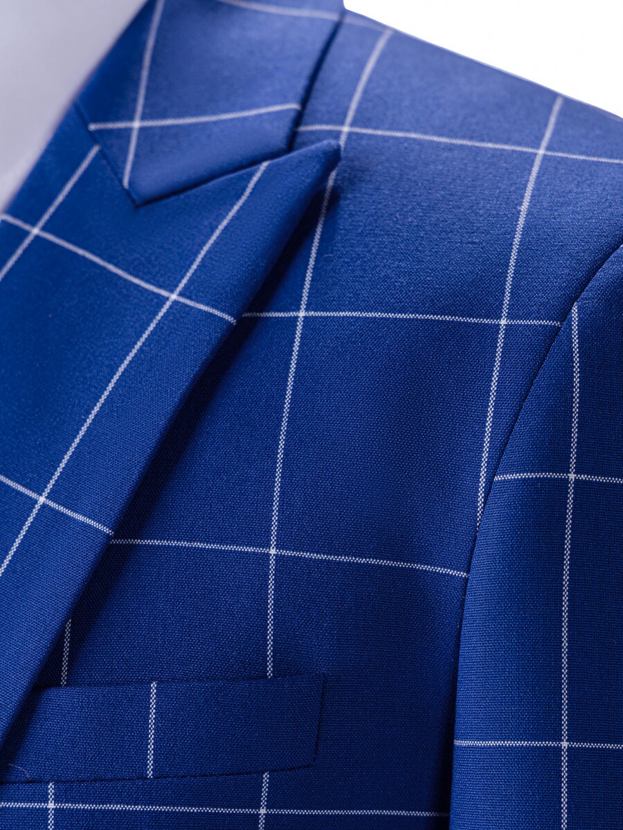 Men's Classic Check Three Piece Suit Detail